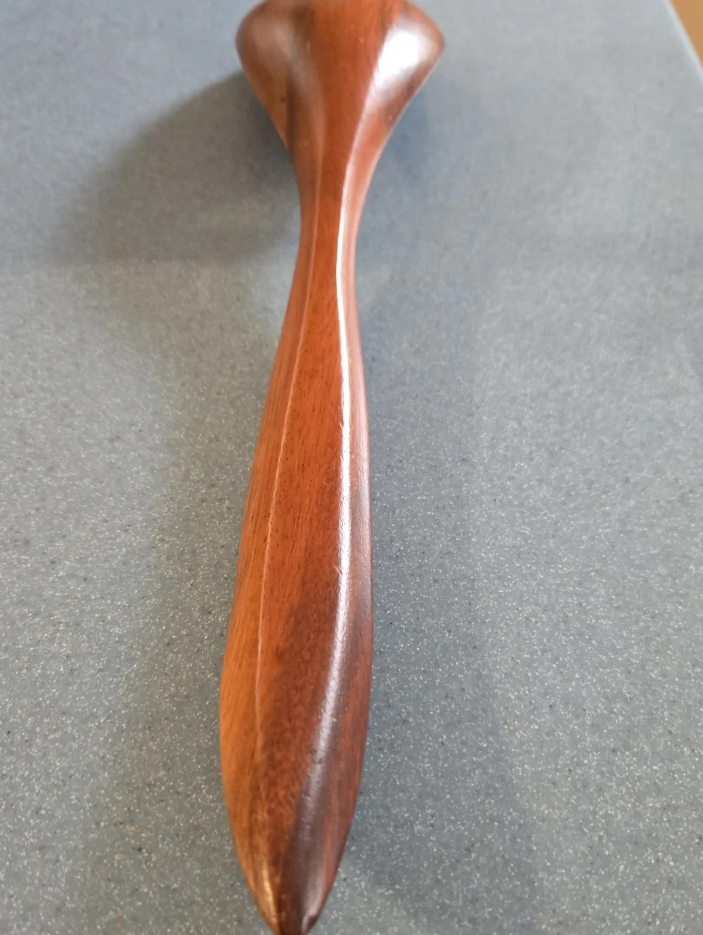Handcrafted Wooden Serving Spoon - Rich Mahogany Tone